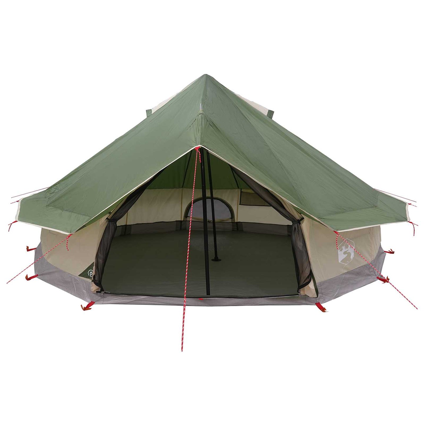 vidaXL Tipi Tent 18-Person Green Polyester and Steel - 700 x 700 x 395 cm