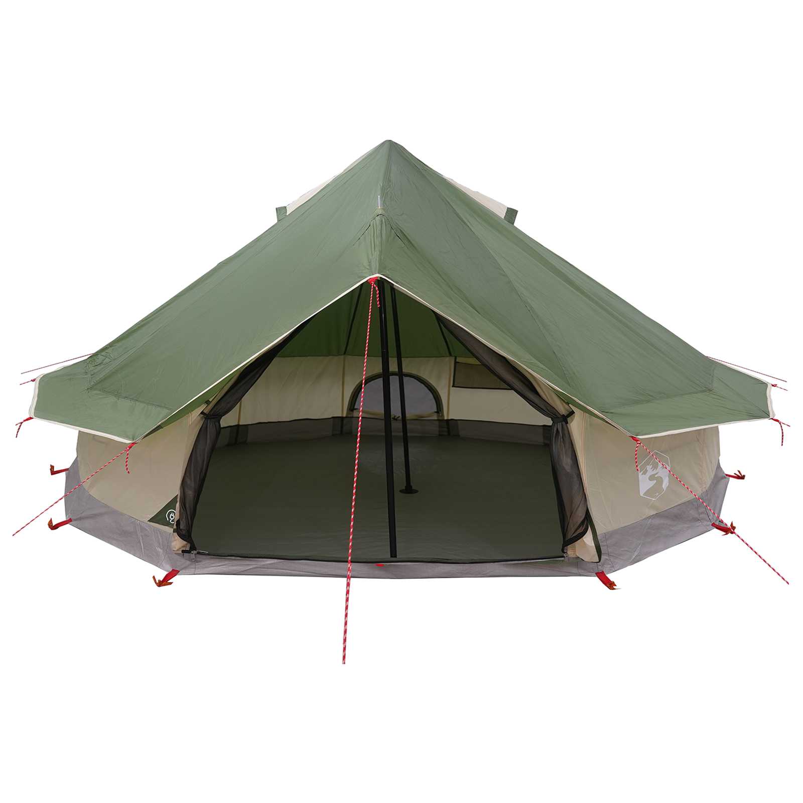 vidaXL Tipi Tent 18-Person Green Polyester and Steel - 700 x 700 x 395 cm