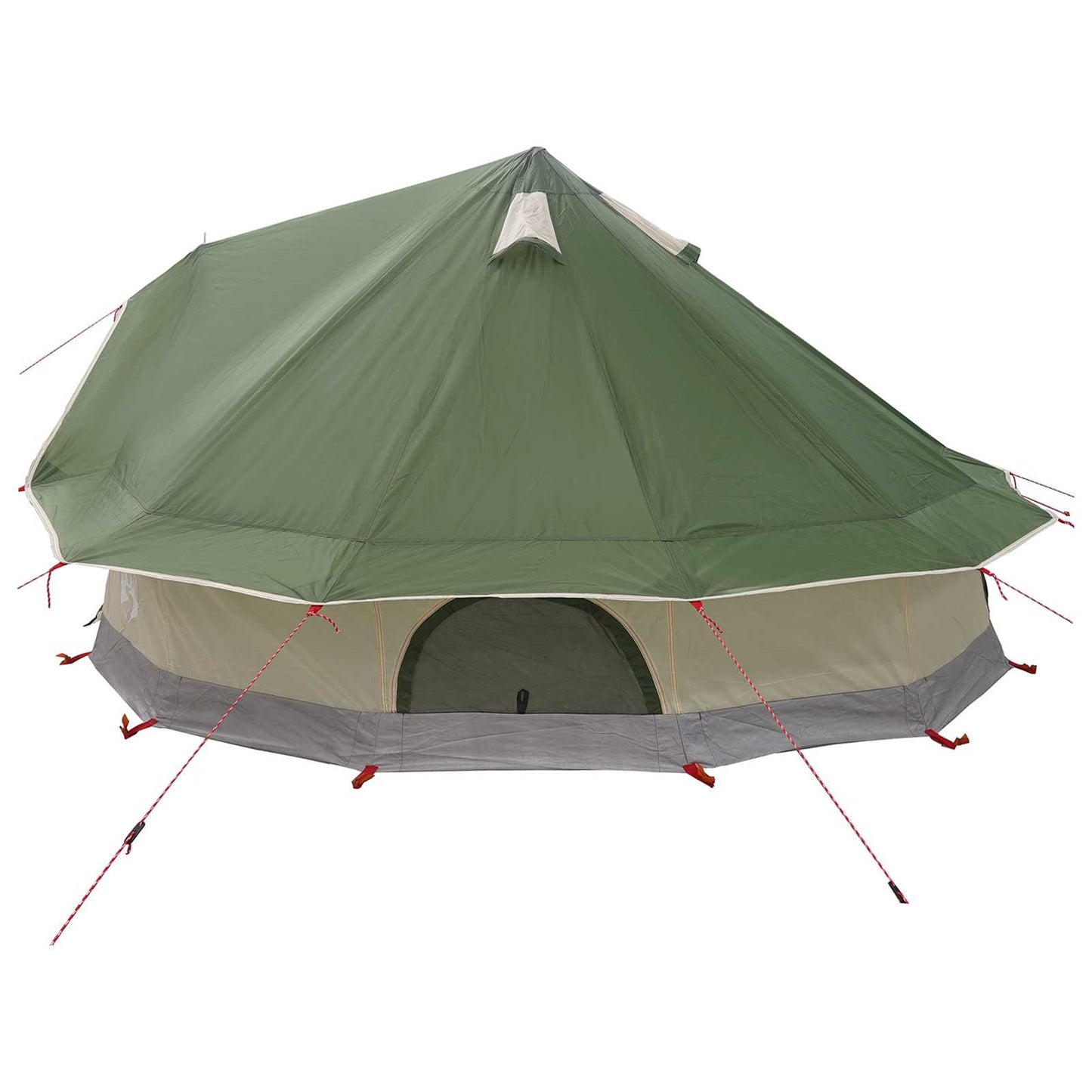 vidaXL Tipi Tent 18-Person Green Polyester and Steel - 700 x 700 x 395 cm