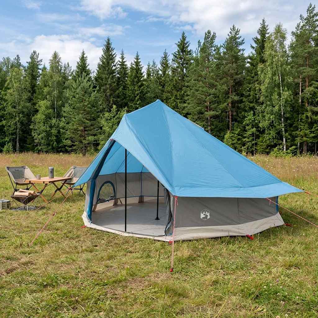 vidaXL Tipi Tent 18-Person Blue Polyester and Steel - 700 x 700 x 395 cm