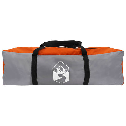 vidaXL Tipi Tent 18-Person Grey and Orange Polyester and Steel - 700 x 700 x 395 cm