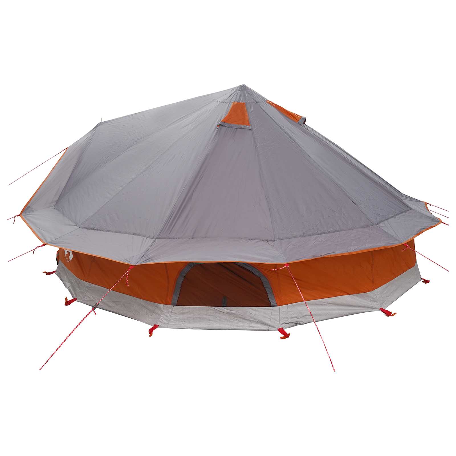 vidaXL Tipi Tent 18-Person Grey and Orange Polyester and Steel - 700 x 700 x 395 cm