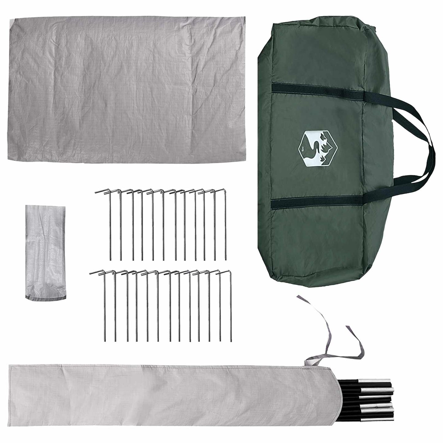 vidaXL Tipi Tent 18-Person Army Green Polyester and Steel - 700 x 700 x 395 cm