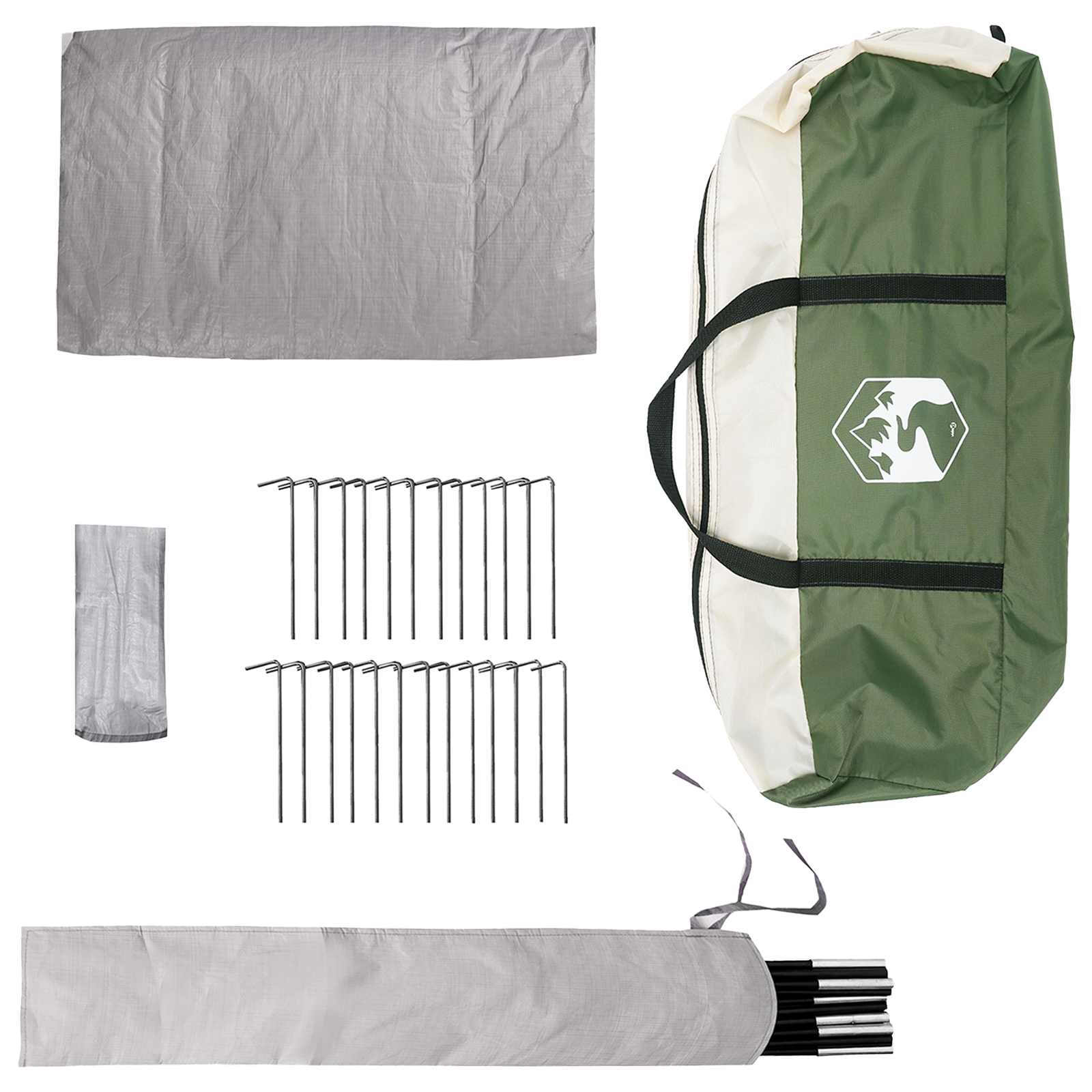 vidaXL Tipi Tent 20-Person Green Polyester and Steel - 800 x 800 x 430 cm