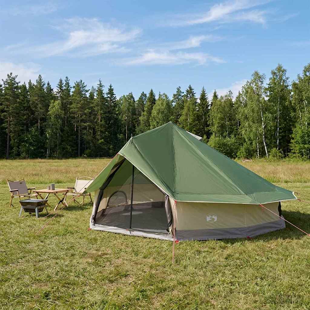 vidaXL Tipi Tent 20-Person Green Polyester and Steel - 800 x 800 x 430 cm