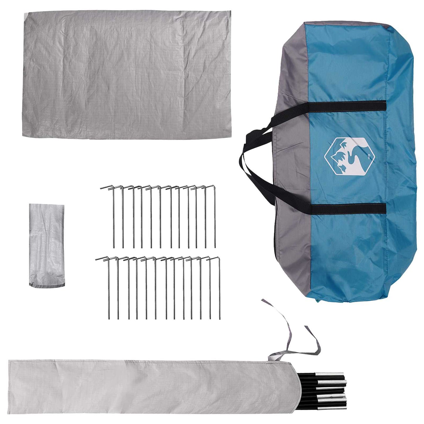 vidaXL Tipi Tent 20-Person Blue Polyester and Steel - 800 x 800 x 430 cm