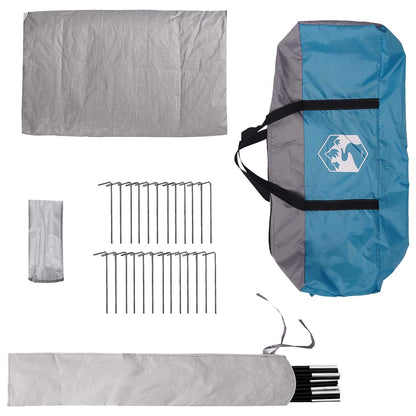 vidaXL Tipi Tent 20-Person Blue Polyester and Steel - 800 x 800 x 430 cm