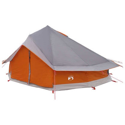 vidaXL Tipi Tent 20-Person Grey and Orange Polyester and Steel - 800 x 800 x 430 cm