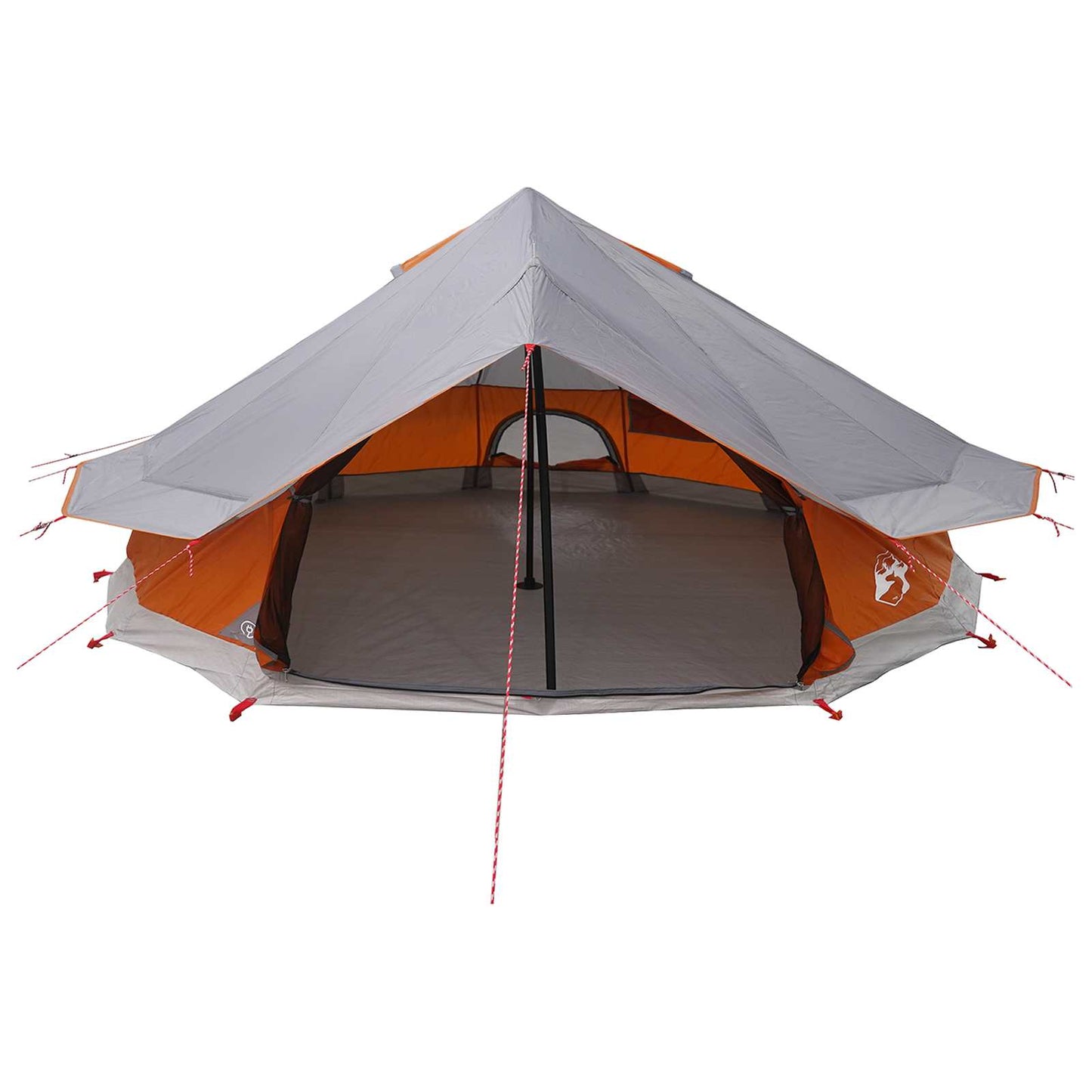 vidaXL Tipi Tent 20-Person Grey and Orange Polyester and Steel - 800 x 800 x 430 cm