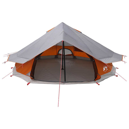 vidaXL Tipi Tent 20-Person Grey and Orange Polyester and Steel - 800 x 800 x 430 cm