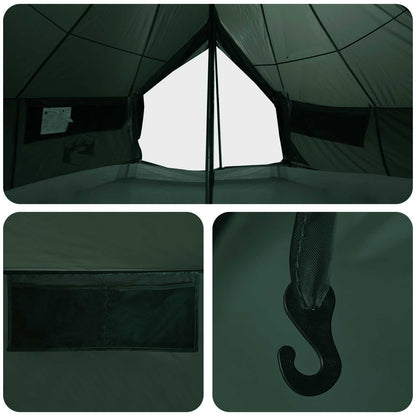 vidaXL Tipi Tent 20-Person Army Green Polyester and Steel - 800 x 800 x 430 cm