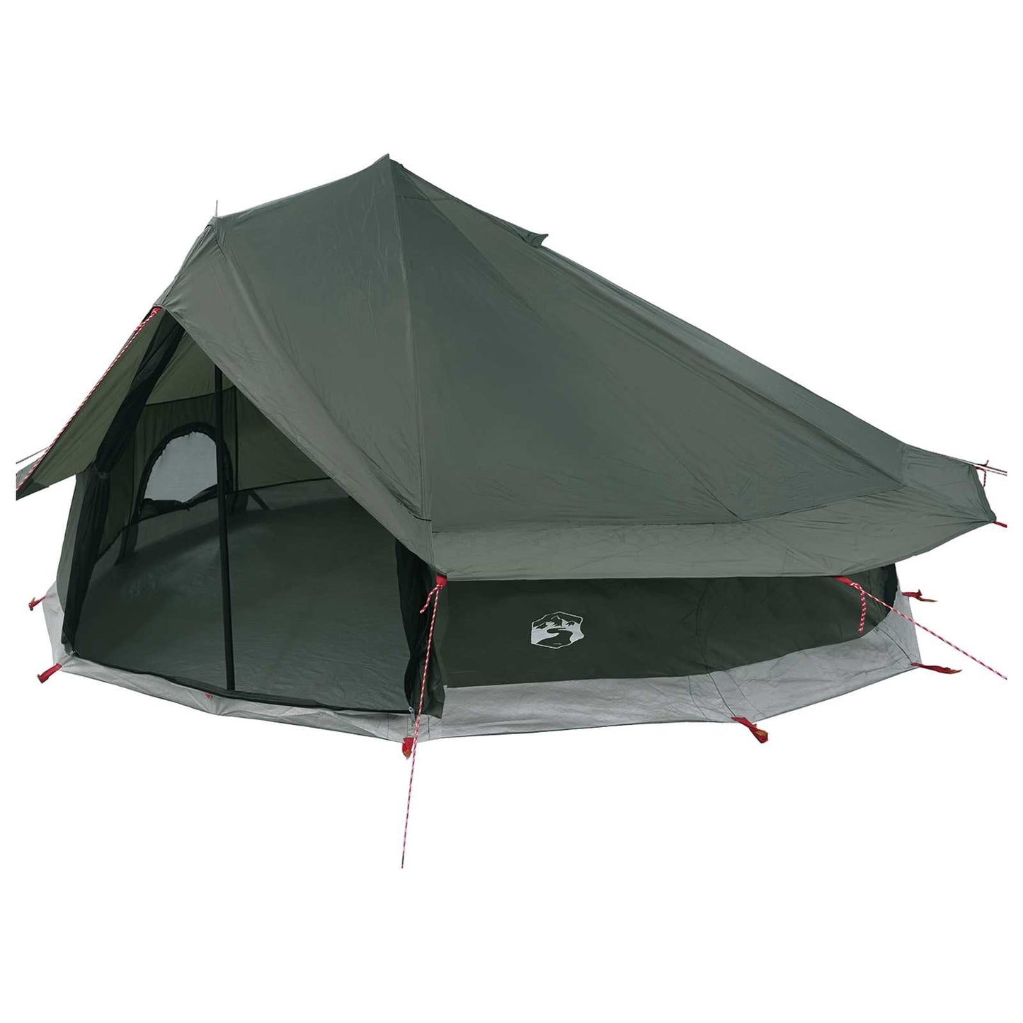 vidaXL Tipi Tent 20-Person Army Green Polyester and Steel - 800 x 800 x 430 cm