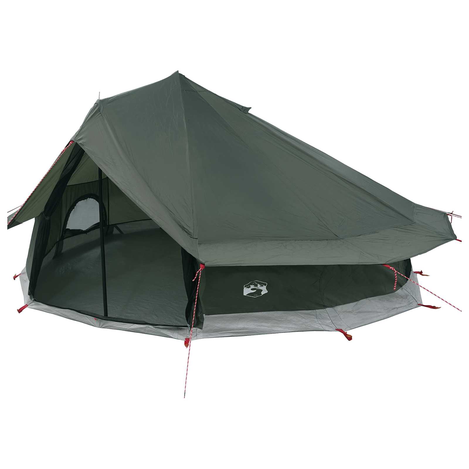 vidaXL Tipi Tent 20-Person Army Green Polyester and Steel - 800 x 800 x 430 cm
