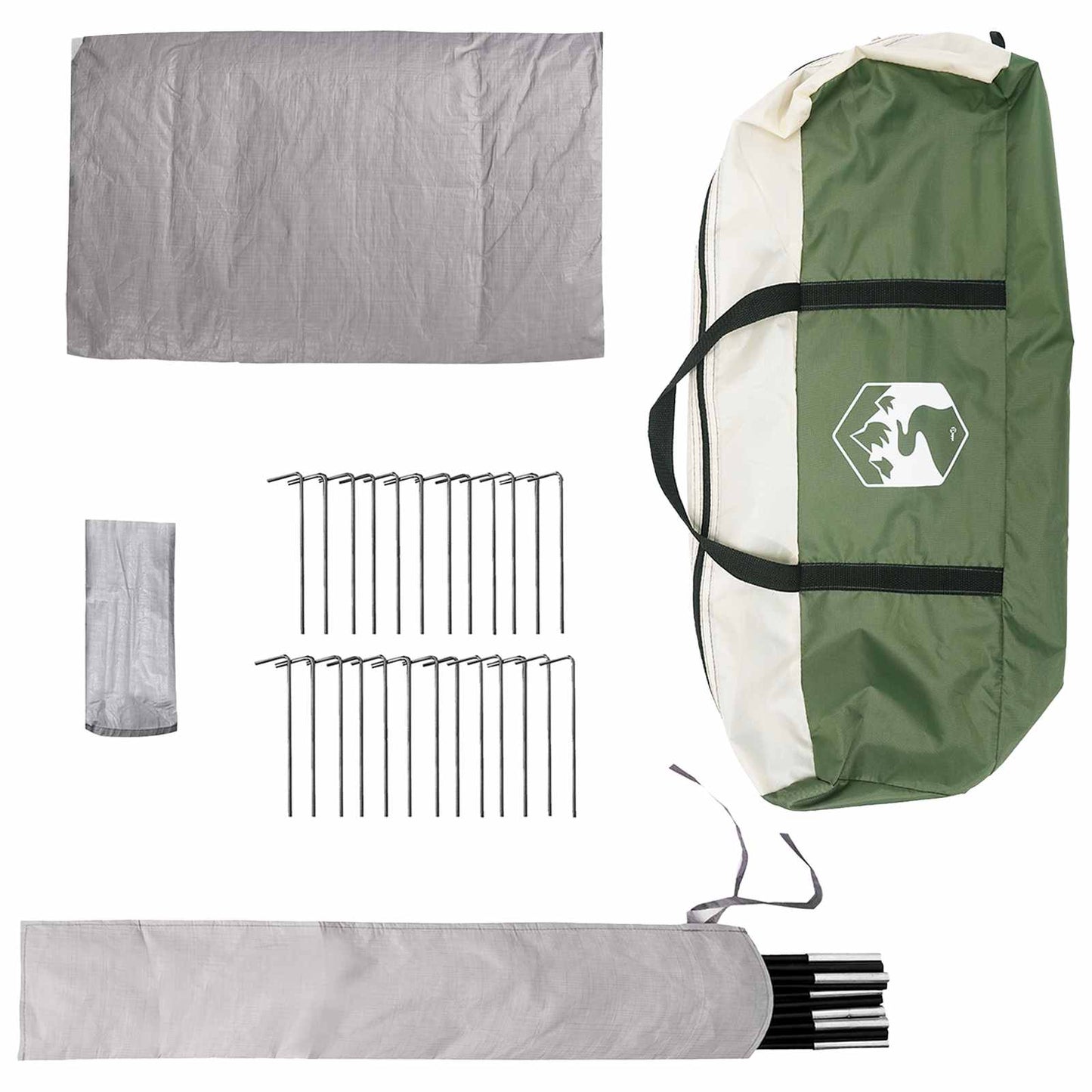 vidaXL Tipi Tent 4-Person Green Polyester and Steel - 250 x 250 cm