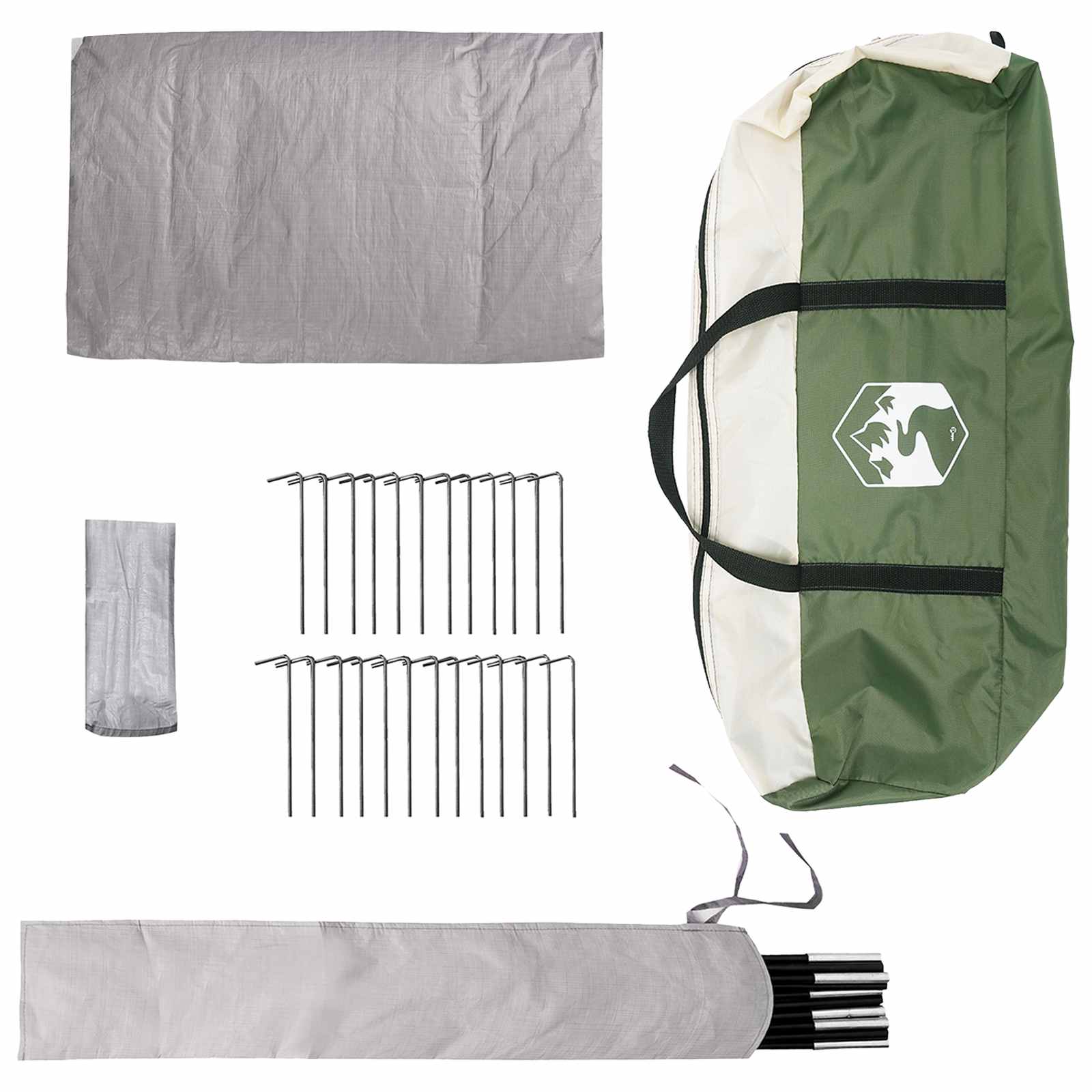 vidaXL Tipi Tent 4-Person Green Polyester and Steel - 250 x 250 cm