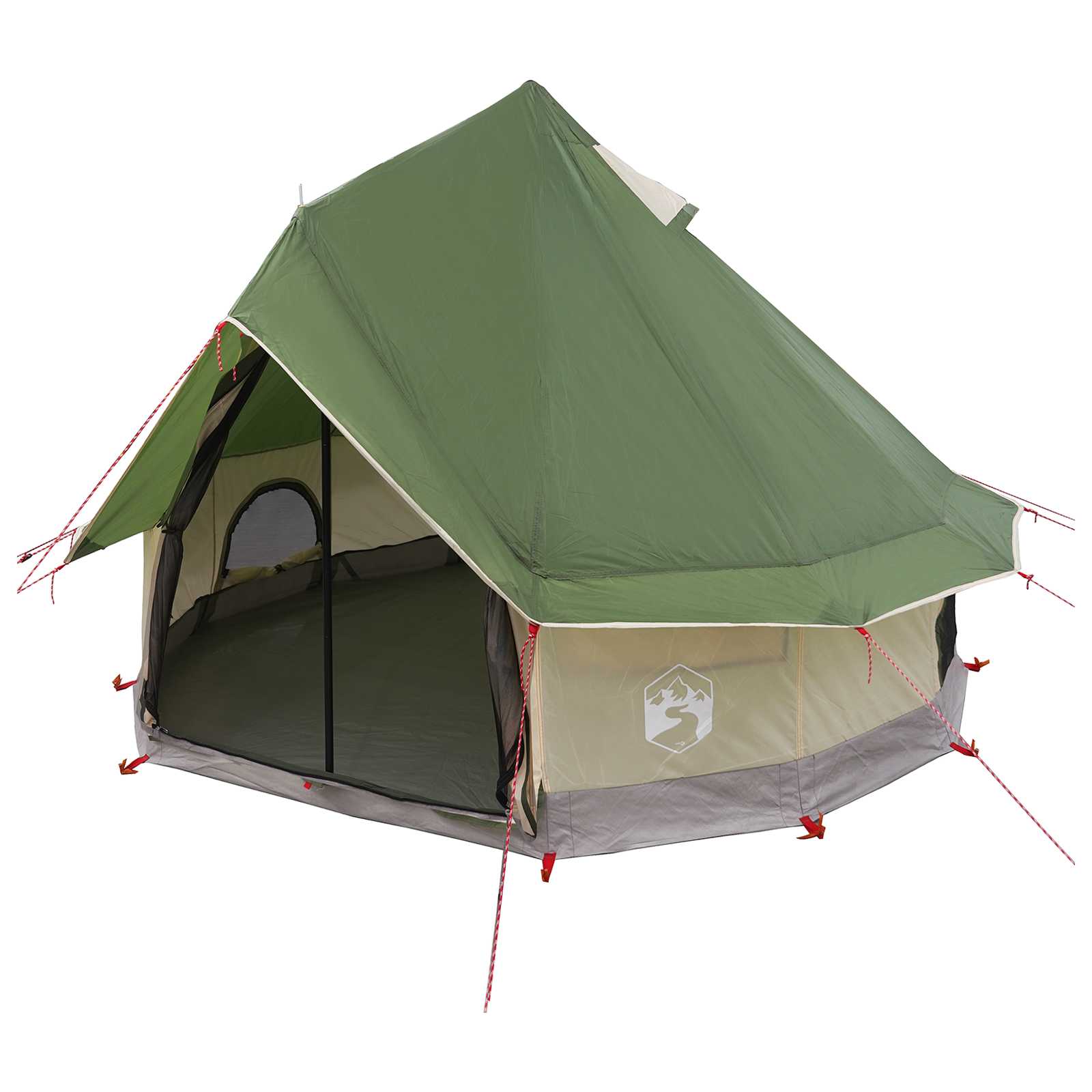 vidaXL Tipi Tent 4-Person Green Polyester and Steel - 250 x 250 cm