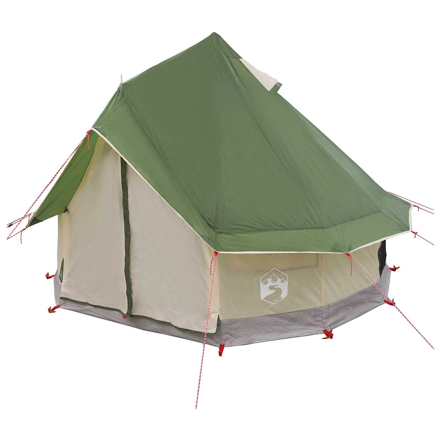 vidaXL Tipi Tent 4-Person Green Polyester and Steel - 250 x 250 cm