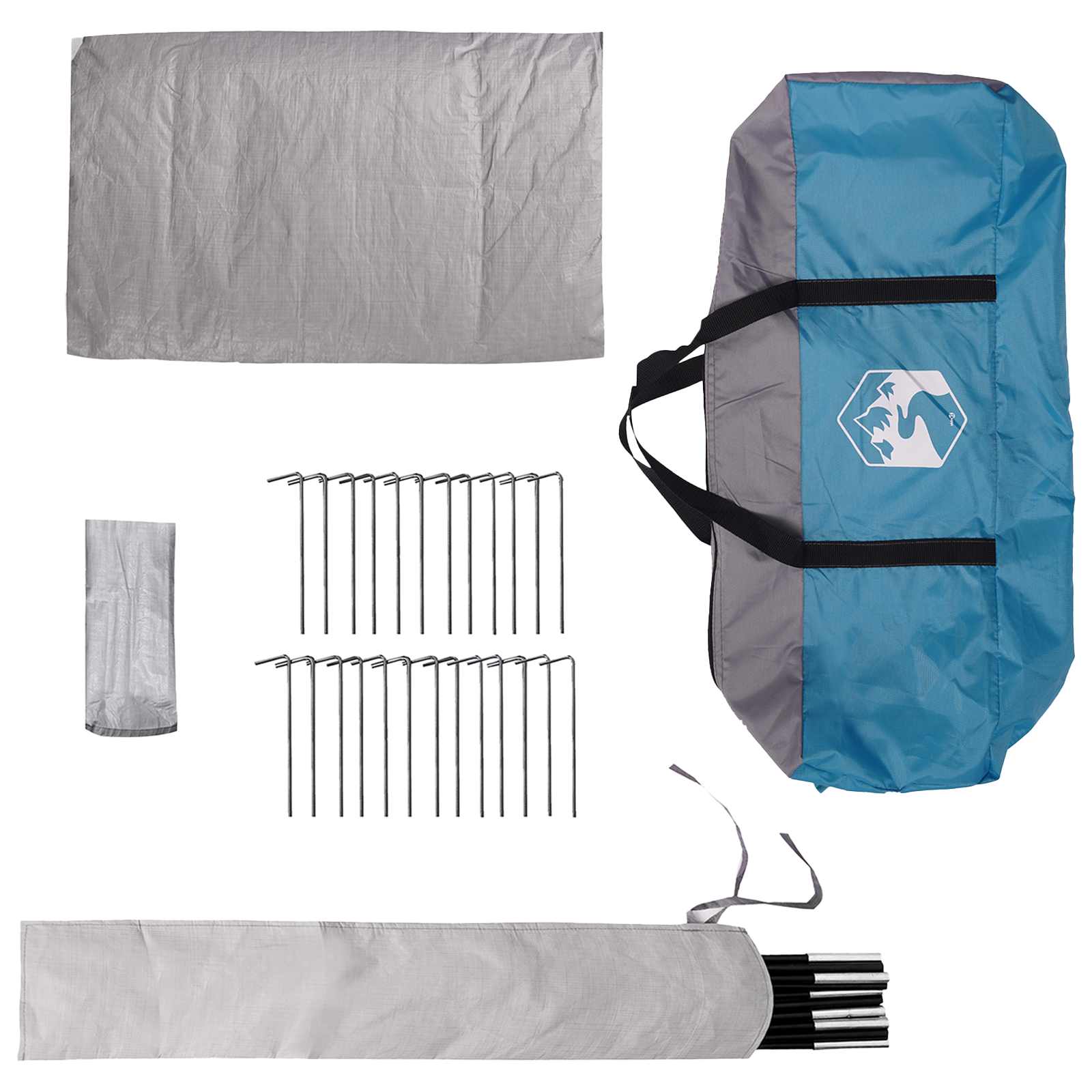 vidaXL Tipi Tent 4-Person Blue Polyester and Steel - 250 x 250 cm