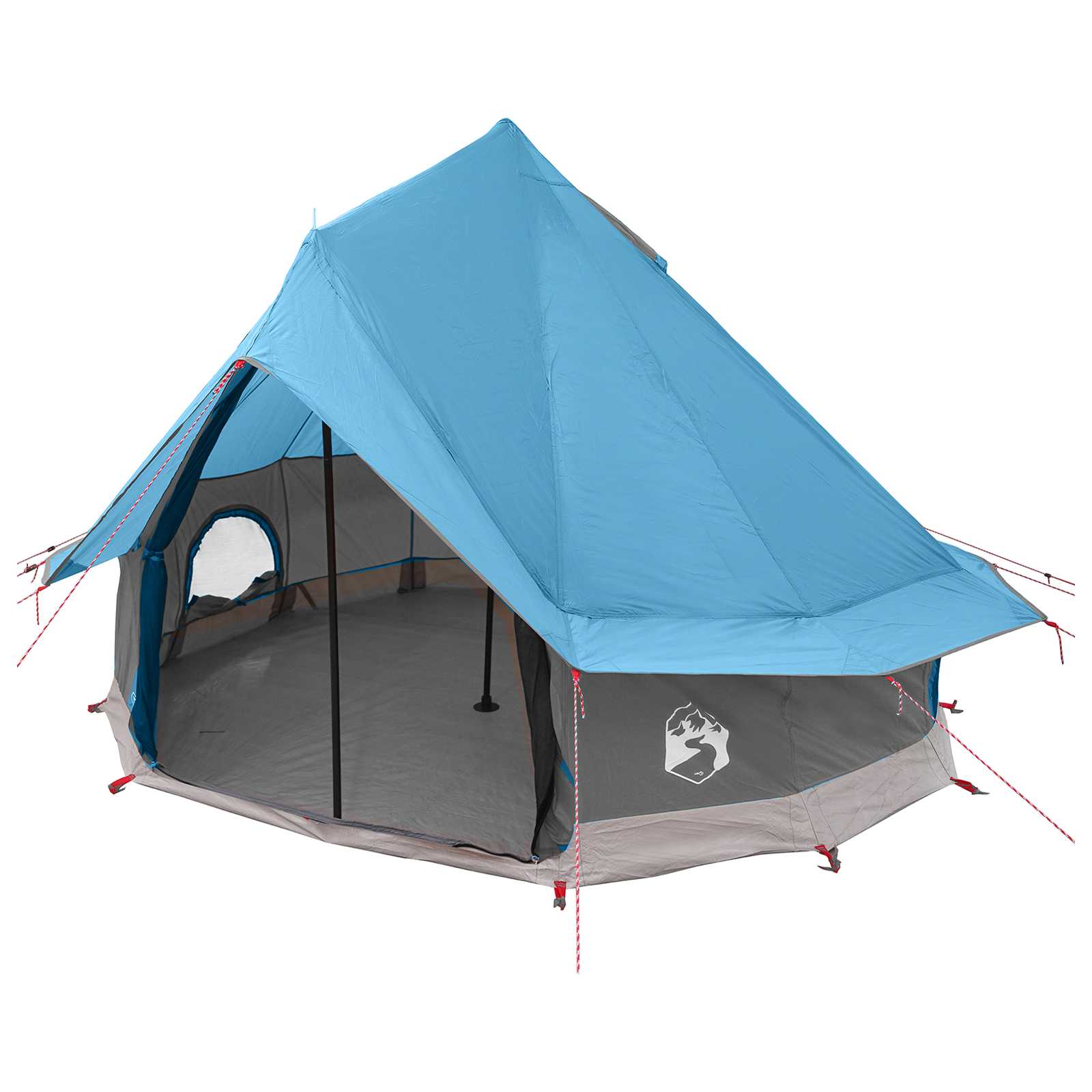 vidaXL Tipi Tent 4-Person Blue Polyester and Steel - 250 x 250 cm