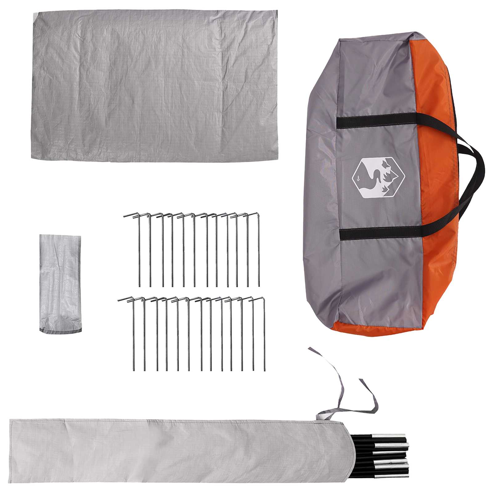 vidaXL Tipi Tent 4-Person Grey and Orange Polyester and Steel - 250 x 250 cm