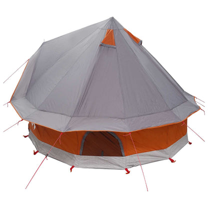 vidaXL Tipi Tent 4-Person Grey and Orange Polyester and Steel - 250 x 250 cm