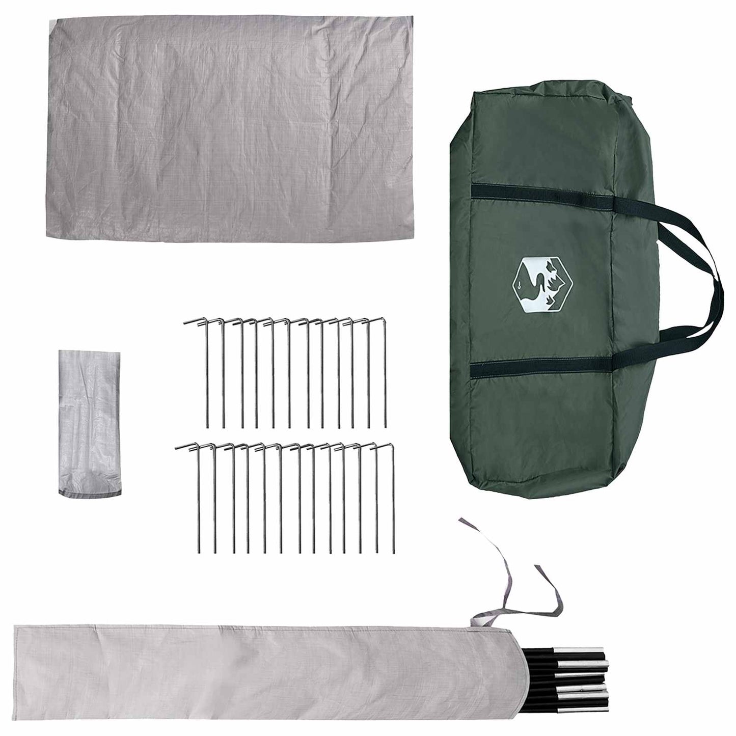 vidaXL Tipi Tent 4-Person Army Green Polyester and Steel - 250 x 250 cm