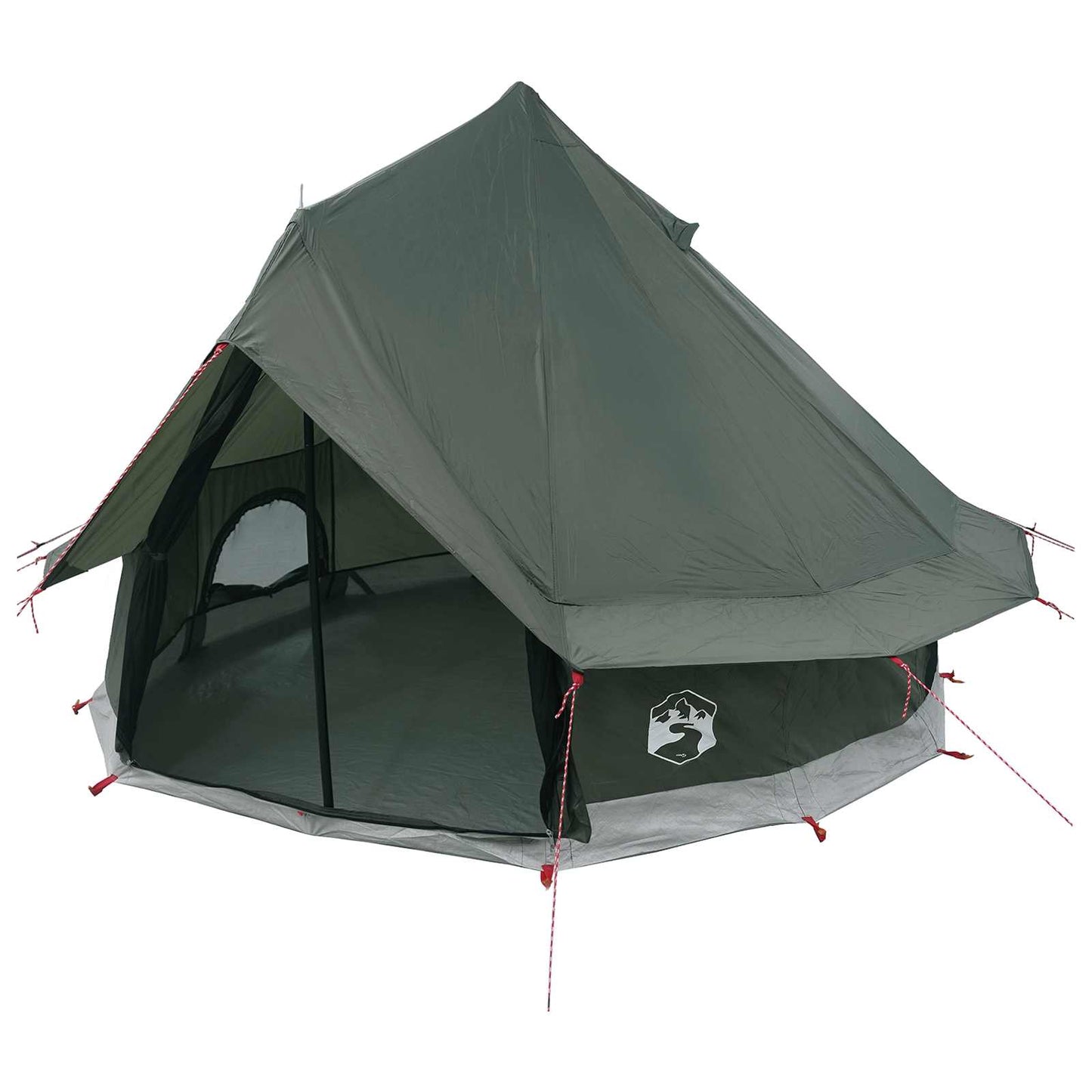 vidaXL Tipi Tent 4-Person Army Green Polyester and Steel - 250 x 250 cm