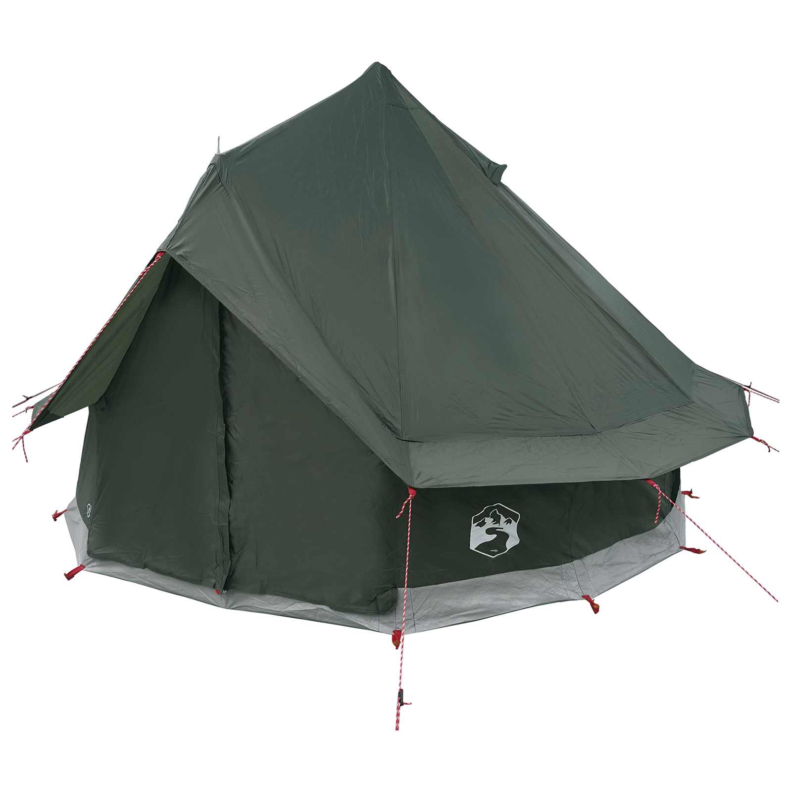 vidaXL Tipi Tent 4-Person Army Green Polyester and Steel - 250 x 250 cm