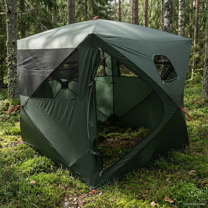 vidaXL Hunting Tent Army Green 143 x 143 x 165 cm Polyester and Steel