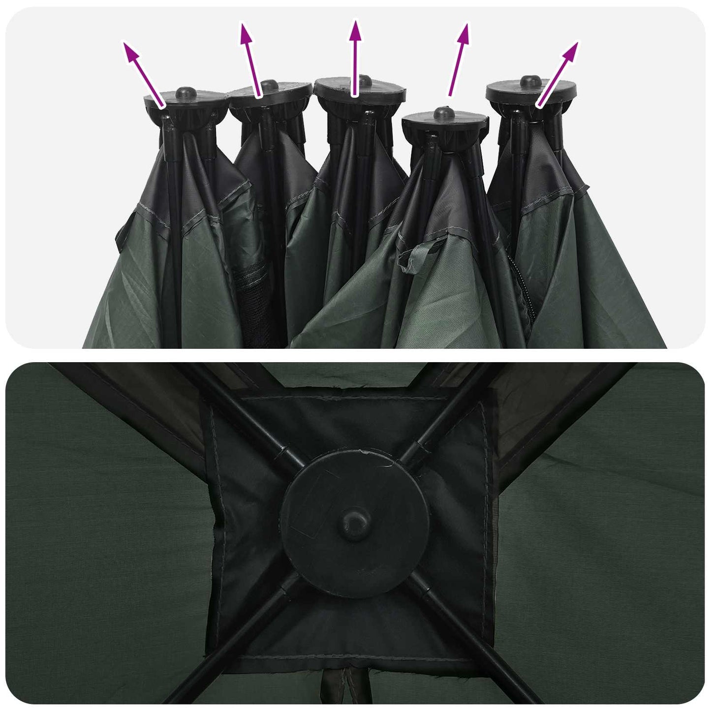 vidaXL Hunting Tent Army Green 143 x 143 x 165 cm Polyester and Steel