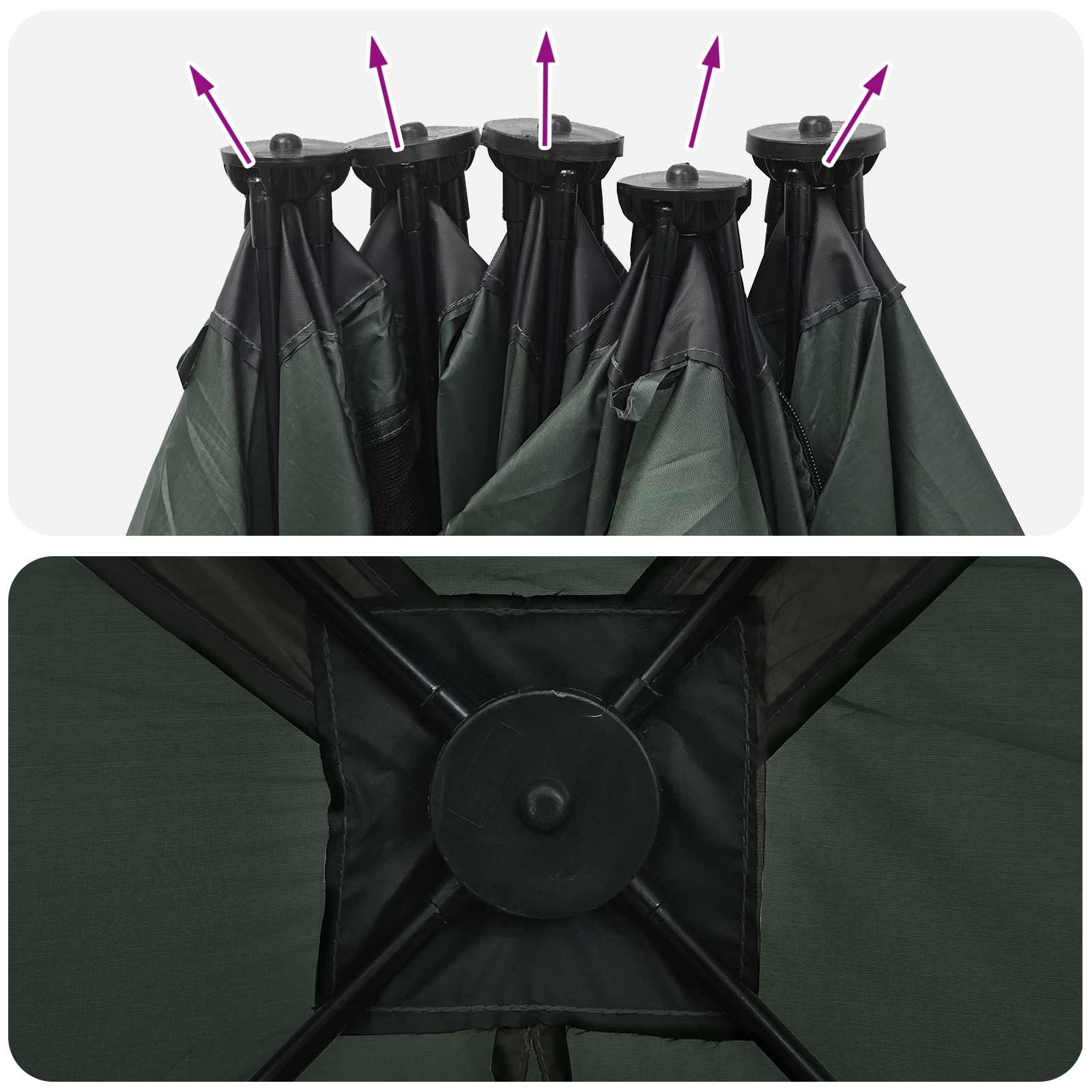vidaXL Hunting Tent Army Green 143 x 143 x 165 cm Polyester and Steel