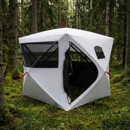 vidaXL Hunting Tent with Roof White Blackout 143 x 143 x 165 cm