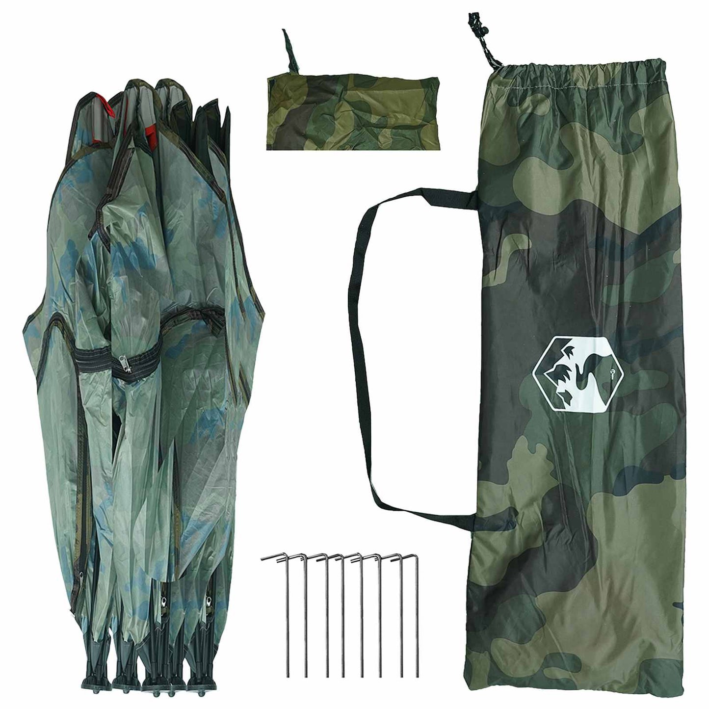 vidaXL Hunting Tent Camouflage 143 x 143 x 165 cm Polyester and Steel - Multicolour