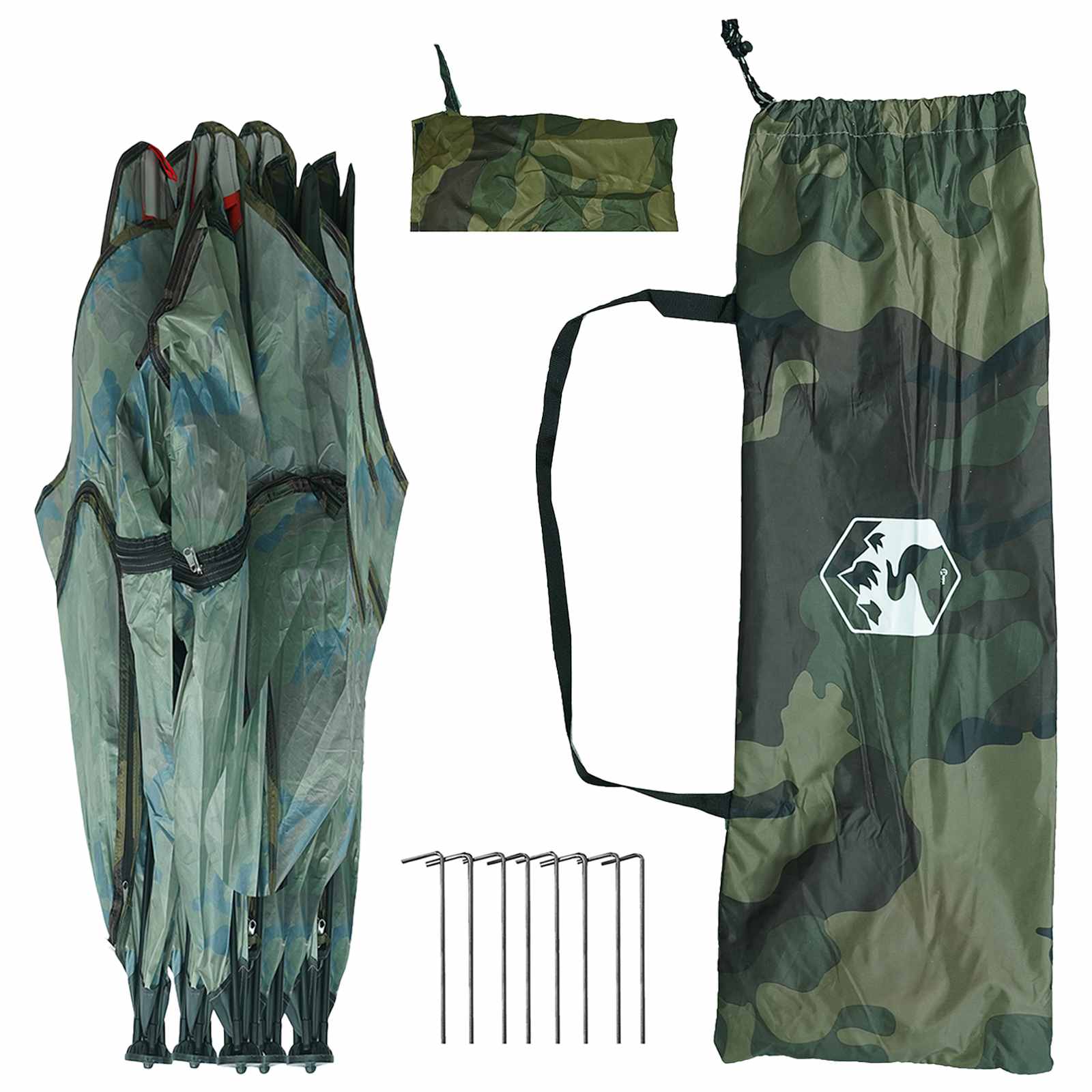 vidaXL Hunting Tent Camouflage 143 x 143 x 165 cm Polyester and Steel - Multicolour