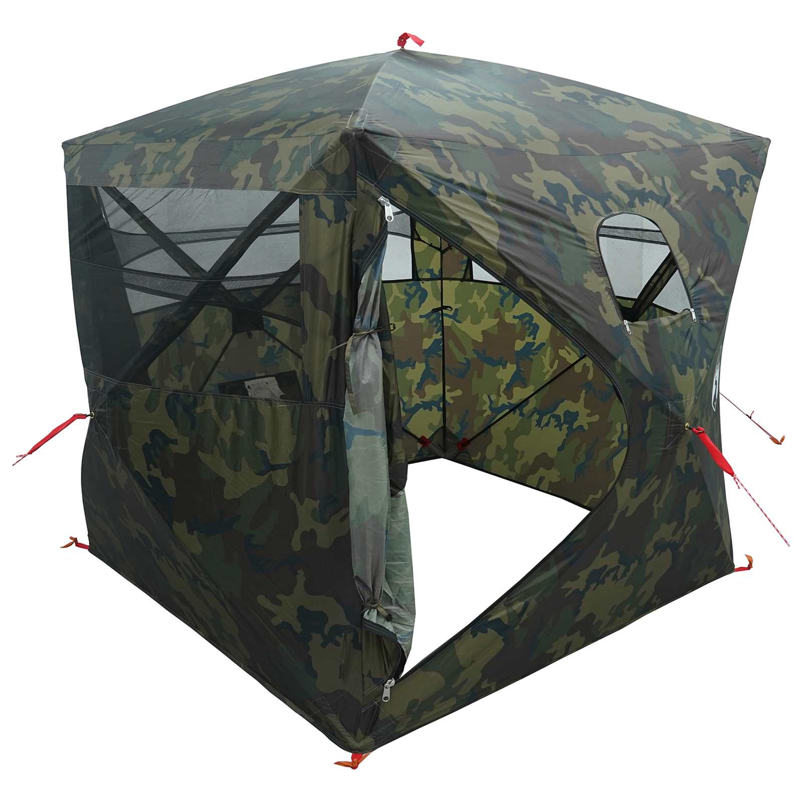 vidaXL Hunting Tent Camouflage 143 x 143 x 165 cm Polyester and Steel - Multicolour