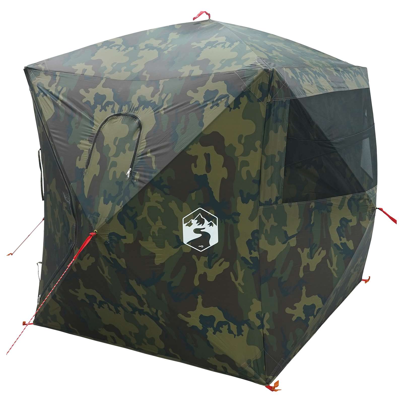 vidaXL Hunting Tent Camouflage 143 x 143 x 165 cm Polyester and Steel - Multicolour