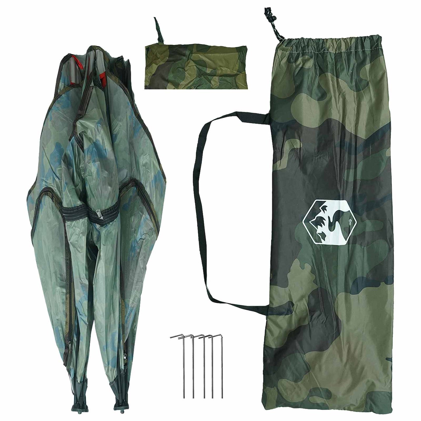 vidaXL Hunting Tent 145 x 145 x 150 cm Camouflage Polyester and Steel - Multicolour
