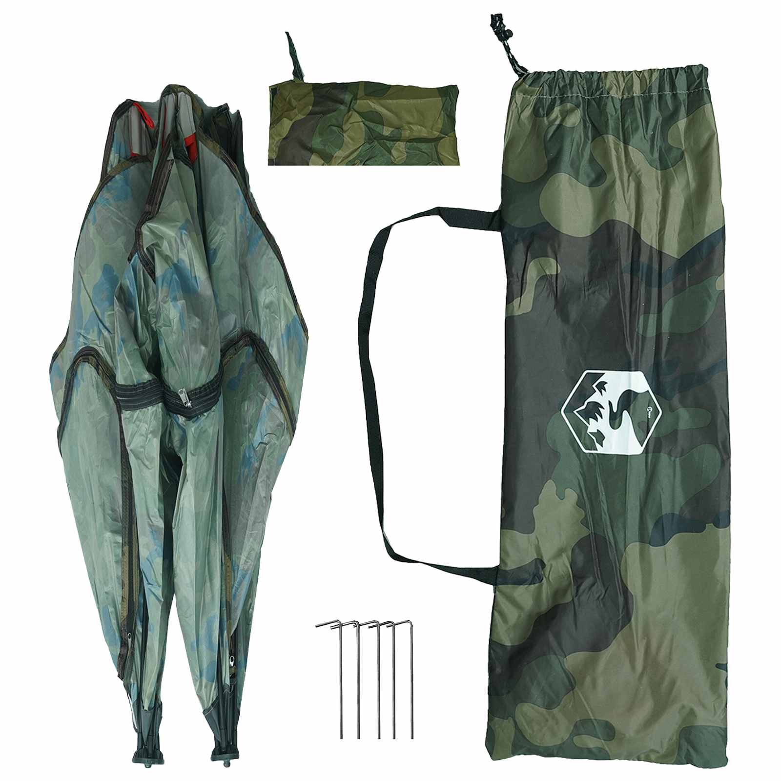 vidaXL Hunting Tent 145 x 145 x 150 cm Camouflage Polyester and Steel - Multicolour