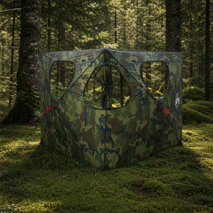 vidaXL Hunting Tent 145 x 145 x 150 cm Camouflage Polyester and Steel - Multicolour