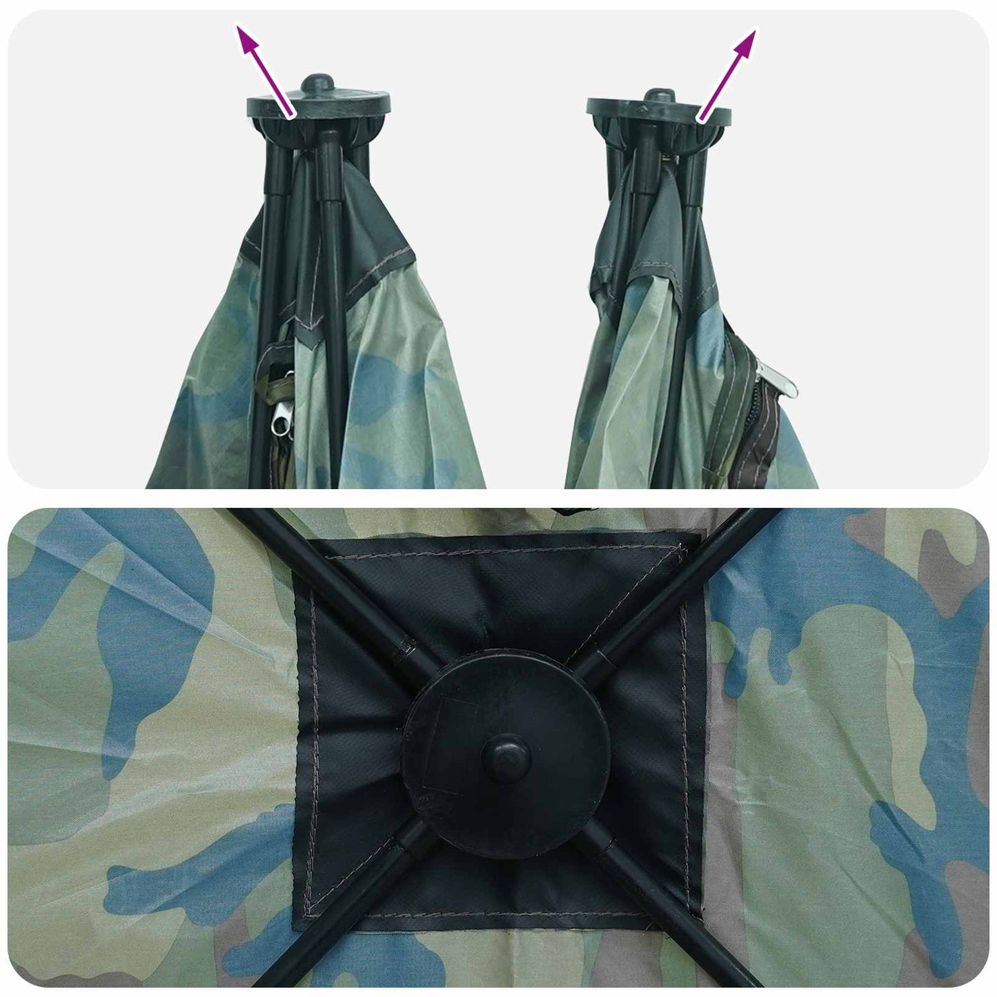 vidaXL Hunting Tent 145 x 145 x 150 cm Camouflage Polyester and Steel - Multicolour