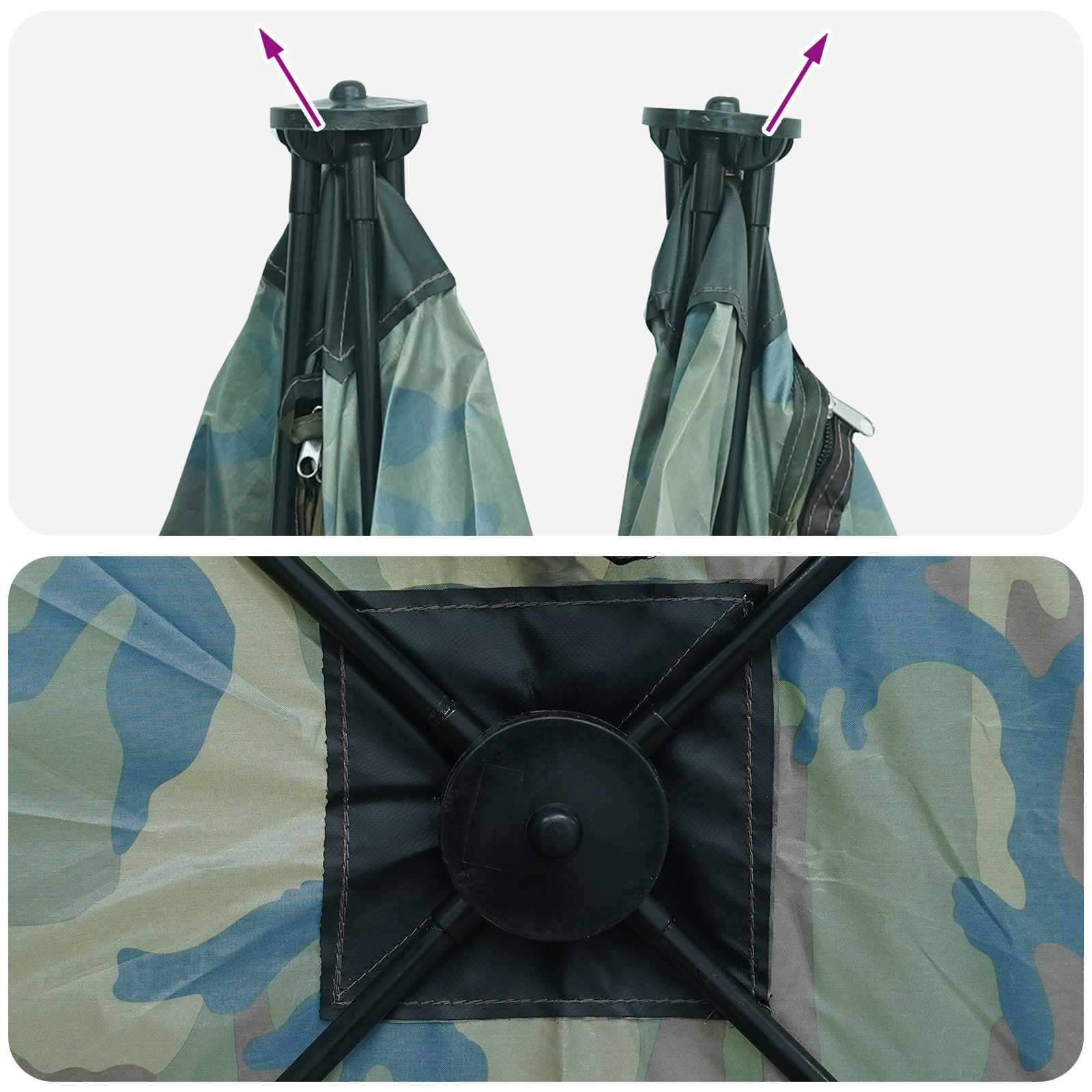 vidaXL Hunting Tent 145 x 145 x 150 cm Camouflage Polyester and Steel - Multicolour