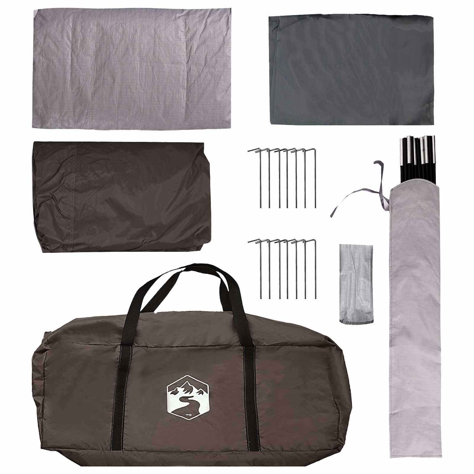 vidaXL Family Tent 6-Person Brown Grey Polyester - 320 x 210 x 180 cm