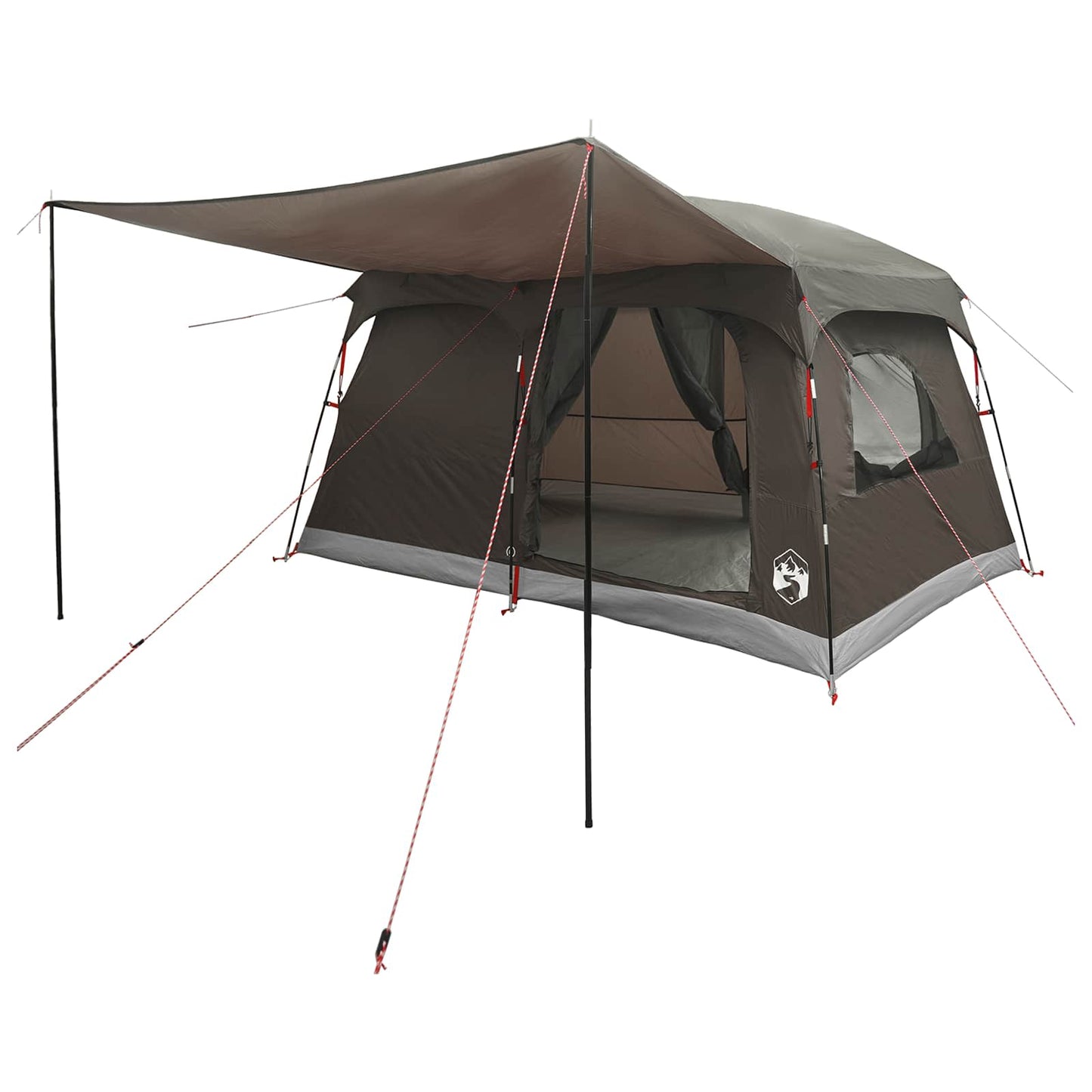 vidaXL Family Tent 6-Person Brown Grey Polyester - 320 x 210 x 180 cm