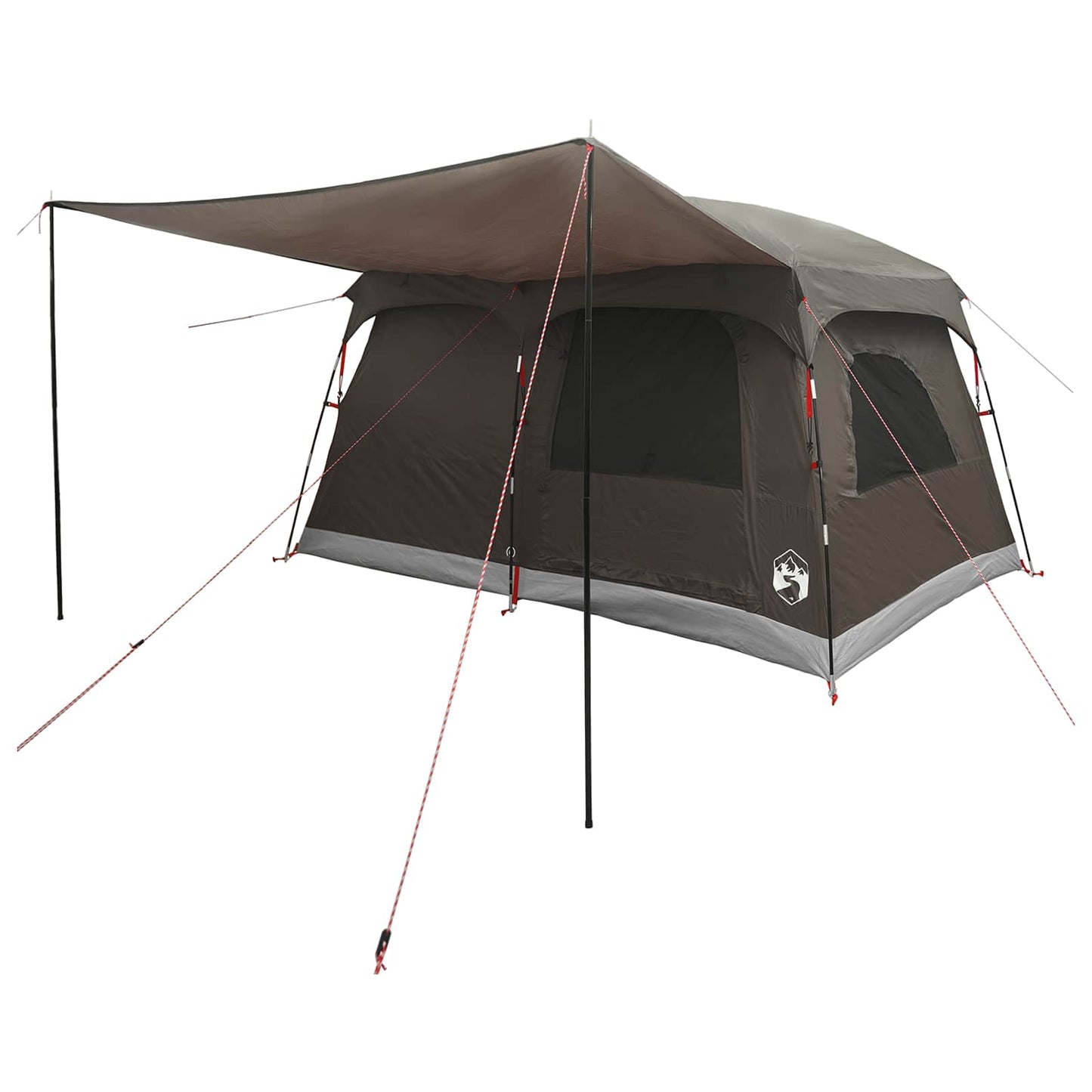 vidaXL Family Tent 6-Person Brown Grey Polyester - 320 x 210 x 180 cm