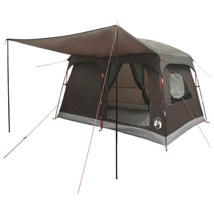 vidaXL Family Tent 8-Person Brown Grey Polyester - 380 x 260 x 190 cm