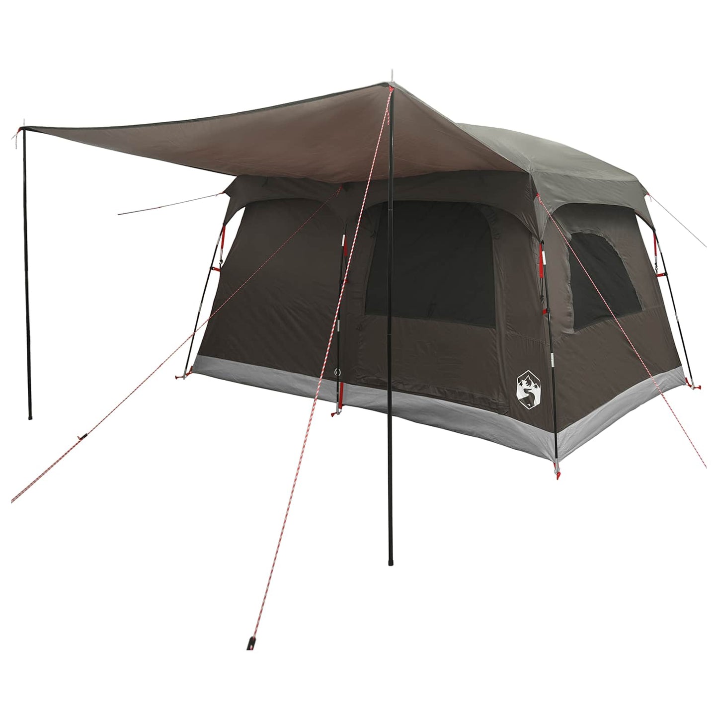 vidaXL Family Tent 8-Person Brown Grey Polyester - 380 x 260 x 190 cm