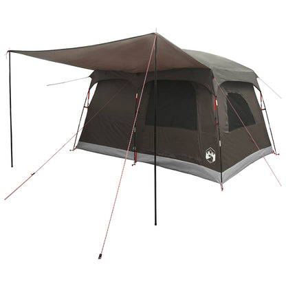 vidaXL Family Tent 8-Person Brown Grey Polyester - 380 x 260 x 190 cm