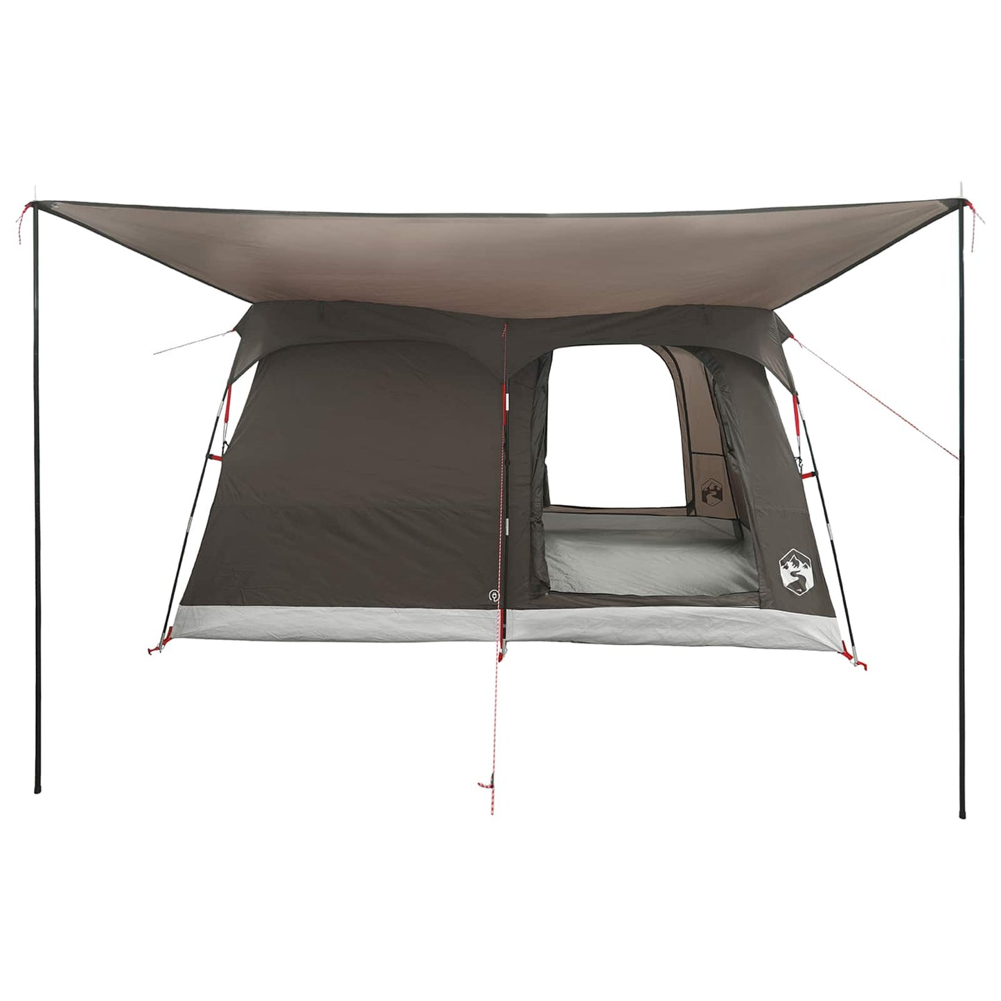 vidaXL Family Tent 8-Person Brown Grey Polyester - 380 x 260 x 190 cm