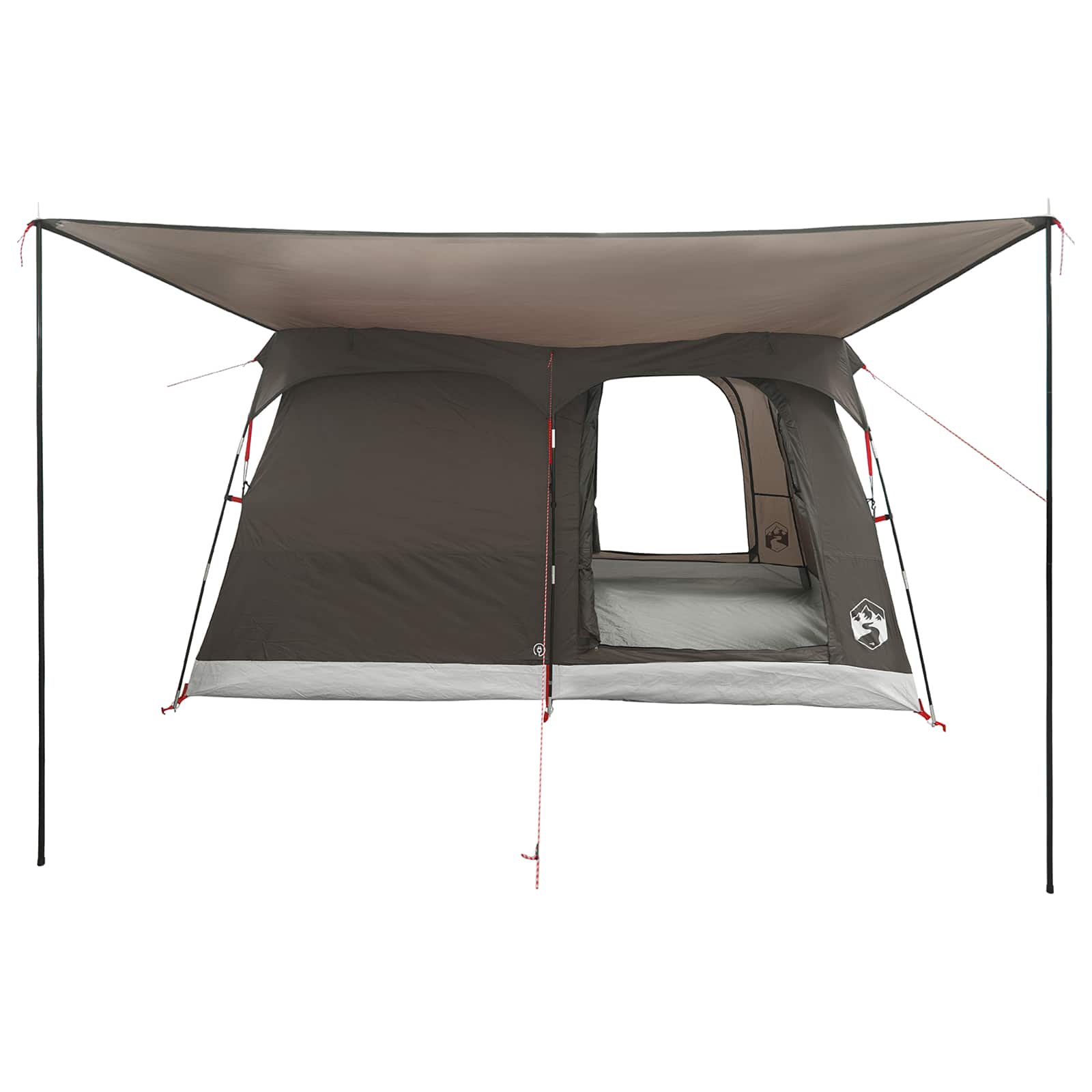 vidaXL Family Tent 8-Person Brown Grey Polyester - 380 x 260 x 190 cm