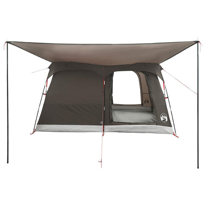vidaXL Family Tent 8-Person Brown Grey Polyester - 380 x 260 x 190 cm